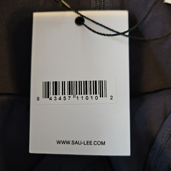 NWT Sau Lee Ambrose Floral Embroidered Bustier Midi Navy Blue Cocktail Dress 2 - Picture 11 of 16